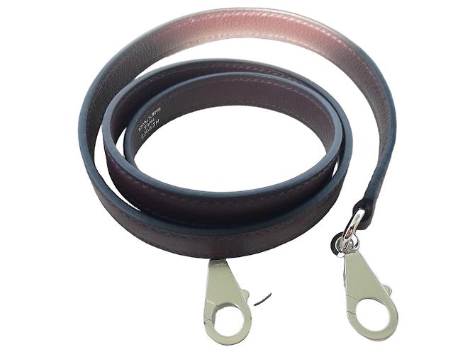 Hermès Bordeaux Leather Shoulder Strap (Rouge Hermès) Dark red