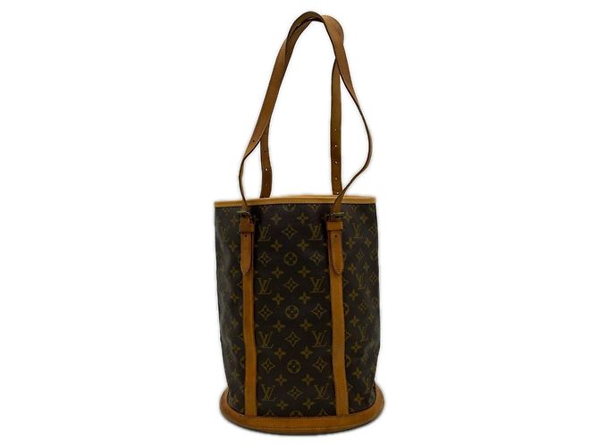 Bolsa Louis Vuitton Monogram Bucket GM Marrom Bege