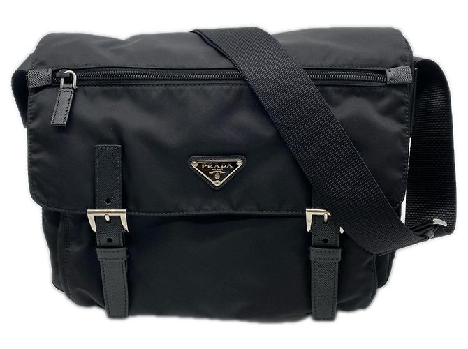 Prada Saffiano Recycled Polyamide Shoulder Bag Black