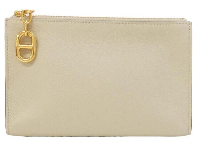 Hermès Hermes Zip Ango Chaine d'Ancre PM Handtasche Pouch Weiß