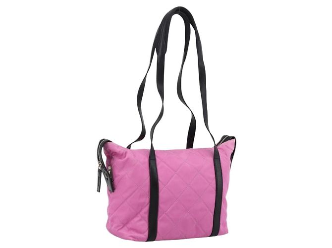 Borsa a tracolla PRADA Nylon Rosa Nero Auth 202854