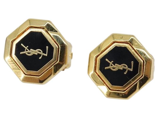 Autre Marque Pendientes SAINT LAURENT metal Gold Auth SW2828V Dorado
