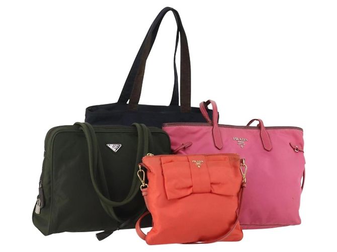 Borsa Tote PRADA Borsa a Tracolla Nylon 4 Set Navy Pink Auth ti4037 Rosa Blu navy