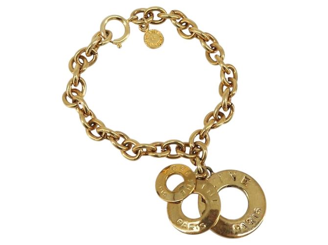 Céline Pulsera Circle CELINE metal Gold Tone Auth SW2830