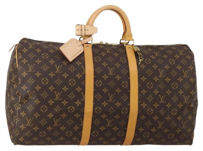 LOUIS VUITTON Monogram Keepall 55 Boston Bag M41424 LV Auth 199046A Monograma