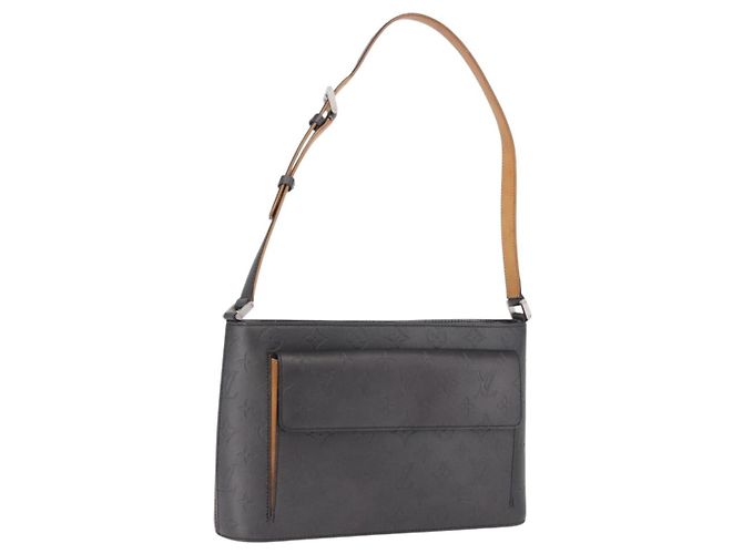 LOUIS VUITTON Borsa a tracolla Monogram Mat Alston Grigio M55122 LV Auth 203193V Marrone
