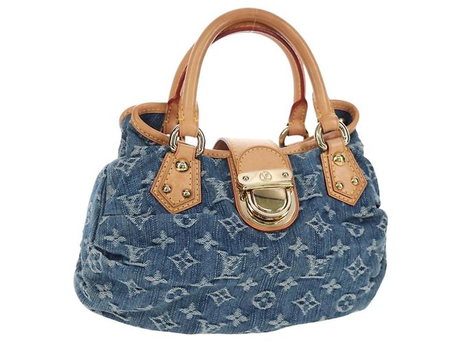 LOUIS VUITTON Monogram Denim Preity Hand Bag Blue M95020 LV Auth 203795SAV Bleu