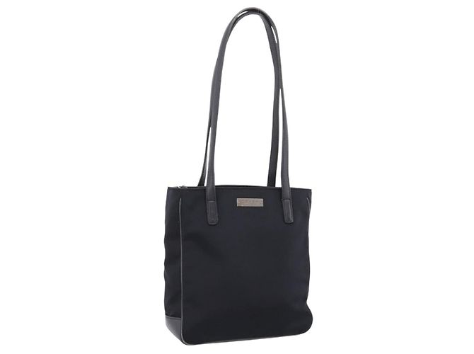Coach Tote Bag Nylon Schwarz Silber Auth 202757A