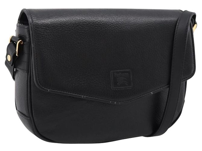 Borsa a tracolla Burberrys in pelle nera e oro Auth 203404 Nero D'oro