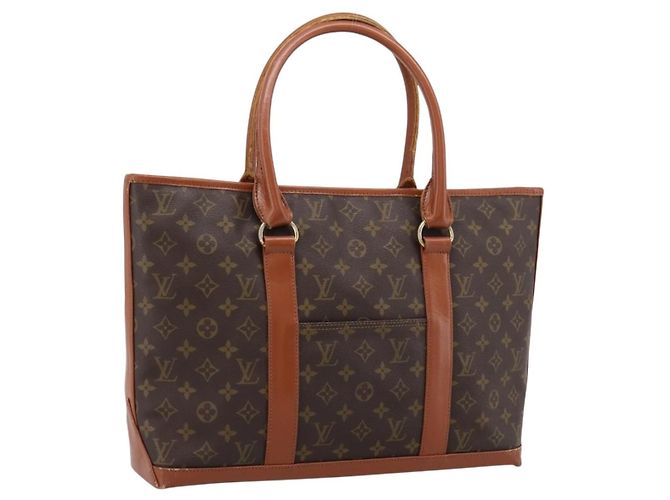 LOUIS VUITTON Monogram Sac Weekend PM Tote Bag M42425 LV Auth BA15659
