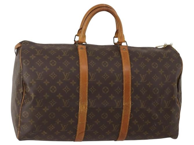 LOUIS VUITTON Monogram Keepall 50 Boston Bag M41426 LV Auth 200270 Monograma