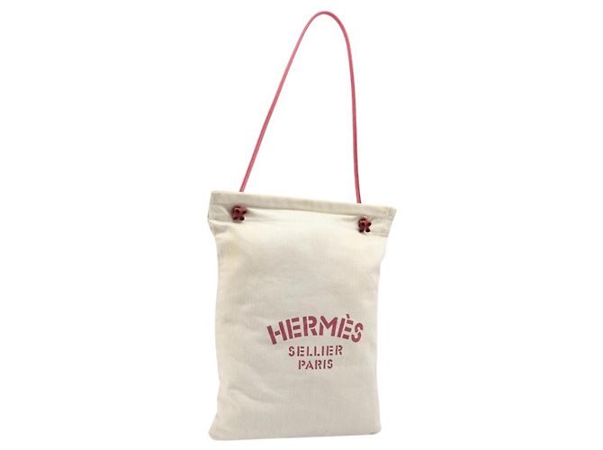 Hermès Borsa a tracolla HERMES Aline PM Canvas Beige Red Auth 202310 Rosso