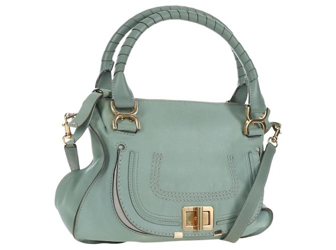 Chloé Borsa Chloe Marcie in pelle 2way Verde Oro Auth 200450V D'oro
