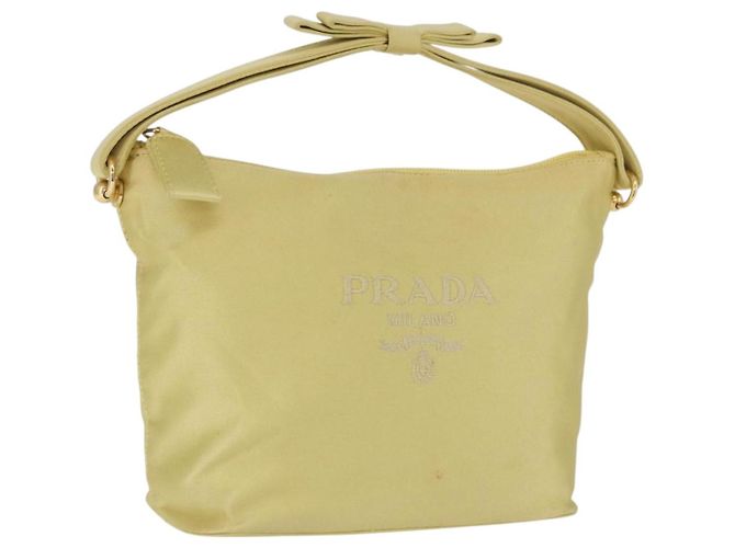 PRADA Handtasche aus Satin Gelbgold authentisch 201895 Golden