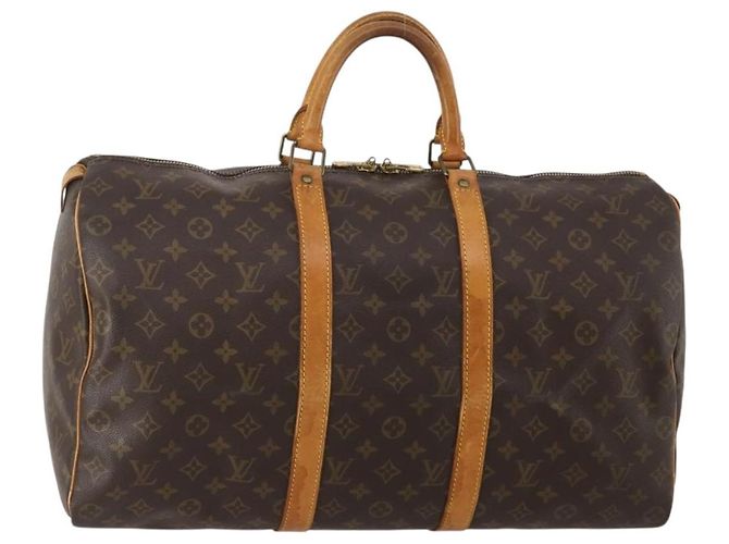 LOUIS VUITTON Monogram Keepall 50 Boston Bag M41426 LV Auth 197861 Monogramme