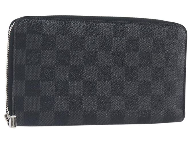 LOUIS VUITTON Damier Grafitte Zippy Organizer Long Wallet N63077 LV Auth 202603 Damier ebene