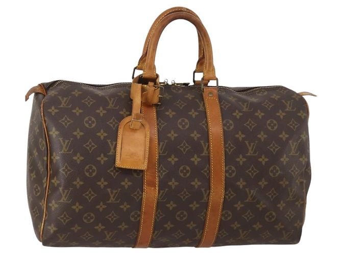 LOUIS VUITTON Monogram Keepall 45 Boston Bag M41428 LV Auth 198953 Monograma