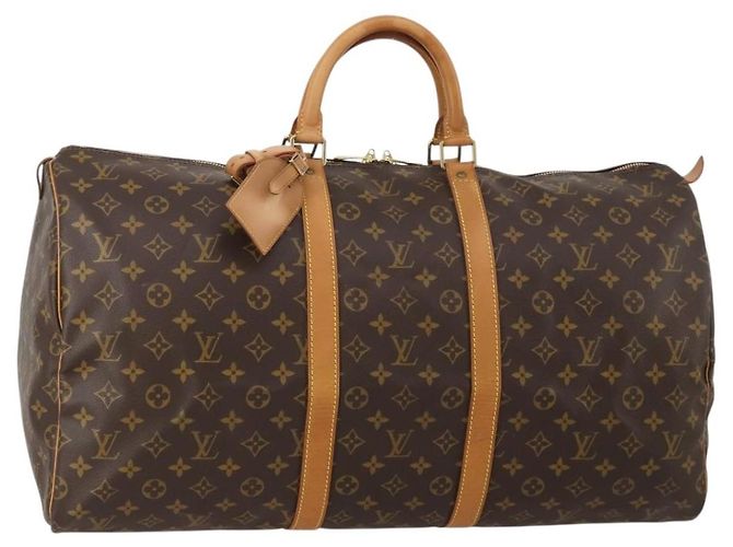 LOUIS VUITTON Monogram Keepall 55 Boston Bag M41424 LV Auth 196969V Monograma