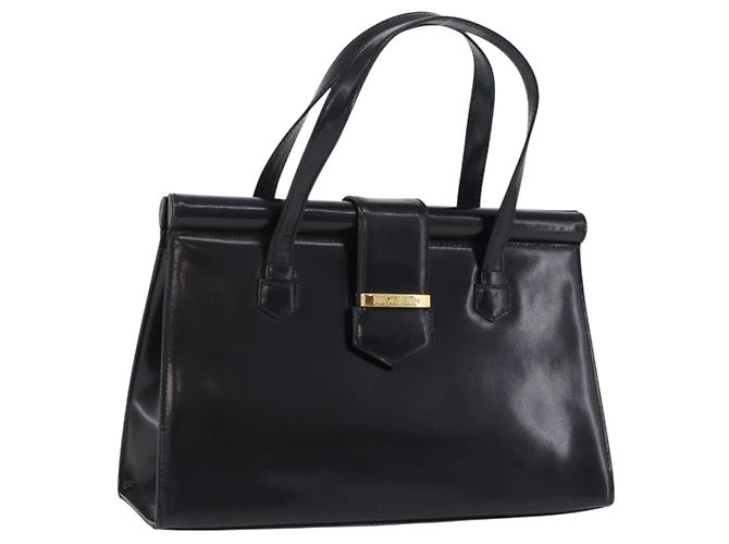 Autre Marque SAINT LAURENT Handtasche Leder Schwarz Gold 311210 Auth 202987
