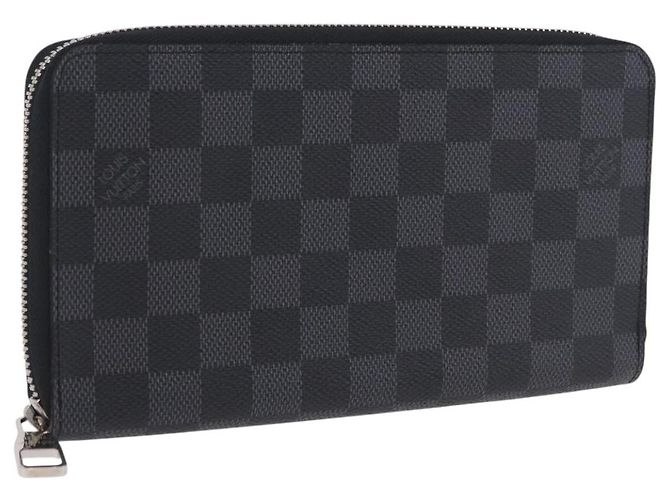 LOUIS VUITTON Damier Graphite Zippy Organizer Long Wallet N63077 LV Auth 197913A Damier ebene