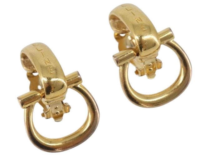 Céline Orecchini CELINE Metal Gold Tone Auth ka6101