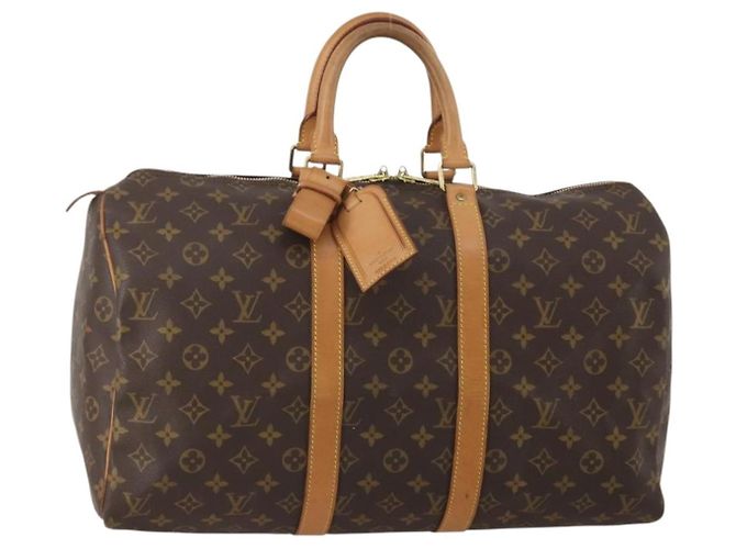 LOUIS VUITTON Monogram Keepall 45 Boston Bag M41428 LV Auth 198955A Monograma