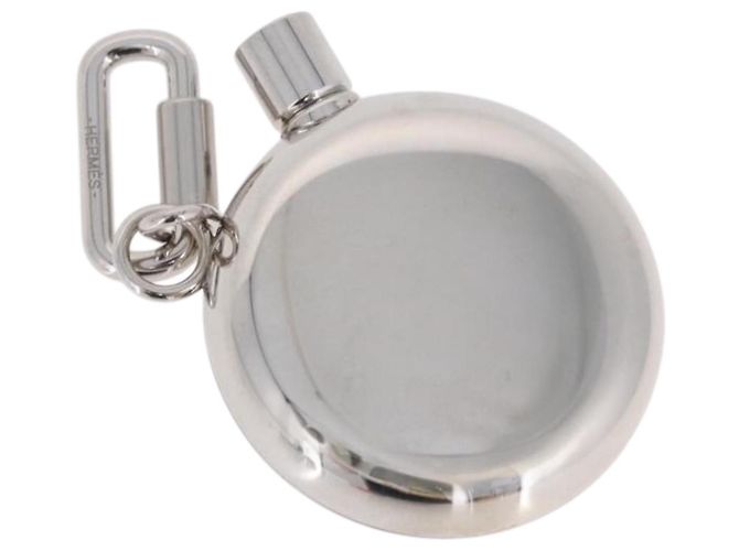Hermès HERMES Perfume Bottle Charm Metal Silver Auth 203319 Silvery