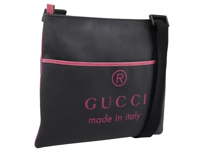 Borsa a tracolla GUCCI PVC Black Silver 162904 Auth 200985V Nero Argento