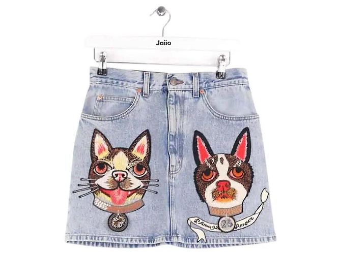 Falda Gucci de algodón azul