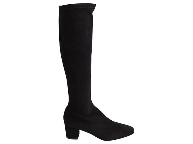 Lk Bennett Eldon black stretch suede boots size 38