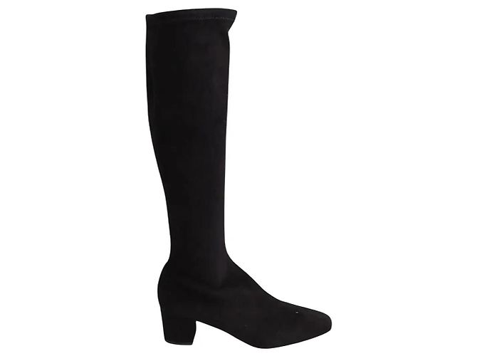 Lk Bennett Eldon black stretch suede boots size 37