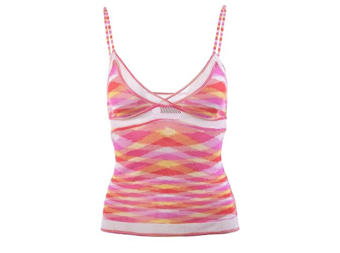 Missoni Space-Dye Strick-Camisole Top in Rosa Pink