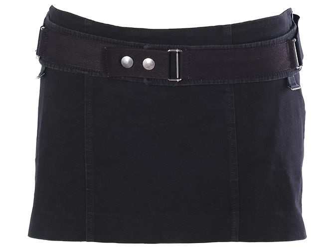 Autre Marque Hussein Chalayan schwarzer Utility-Minirock mit Gürtel