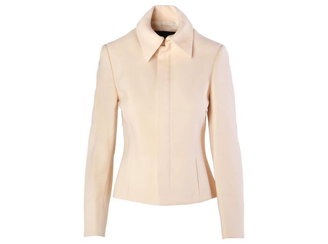 Autre Marque John Bartlett Ivory Virgin Wool Zip Jacket Cream
