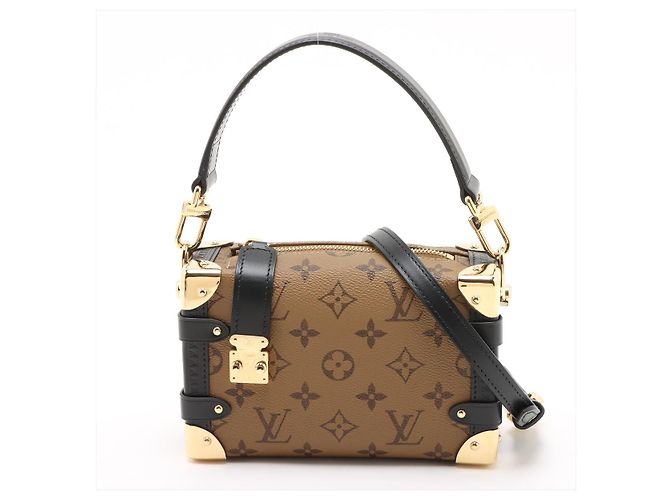 Louis Vuitton Side Trunk PM Canvas Shoulder Bag Monogram Reverse Black