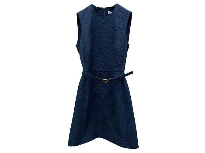 Autre Marque Vestido Dior azul marino de algodón