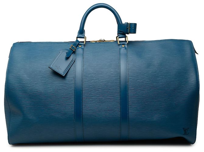 Borsa da viaggio Louis Vuitton Epi Keepall 55 Blu