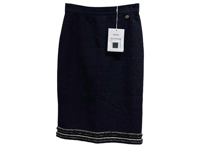 Chanel Tweed Rock Mehrfarbig Größe 36 Mehrfarben
