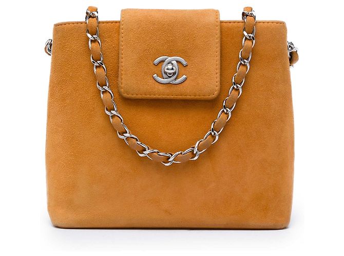 Sac à main Chanel CC en daim marron