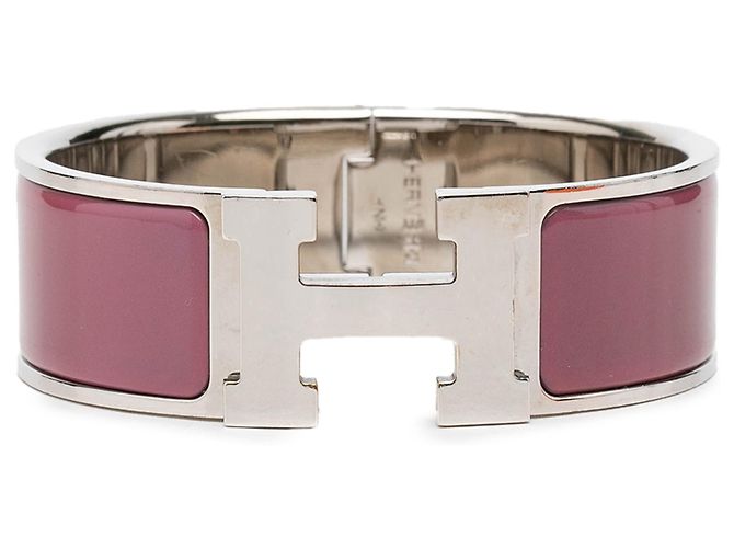 Pulsera Hermès Clic Clac H PM ancha de esmalte rojo Roja