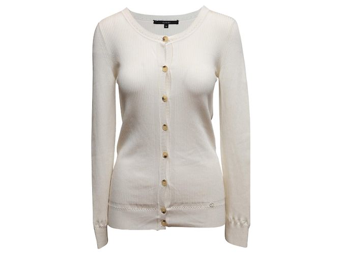 Gucci gerippter Cardigan Weiß Größe US M