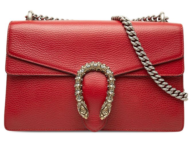 Borsa a tracolla Gucci Dionysus Medium in pelle di vitello rossa Rosso