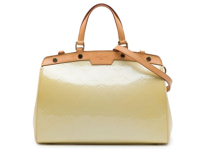 Borsa Satchel Louis Vuitton Monogram Vernis Brea MM Bianca Bianco