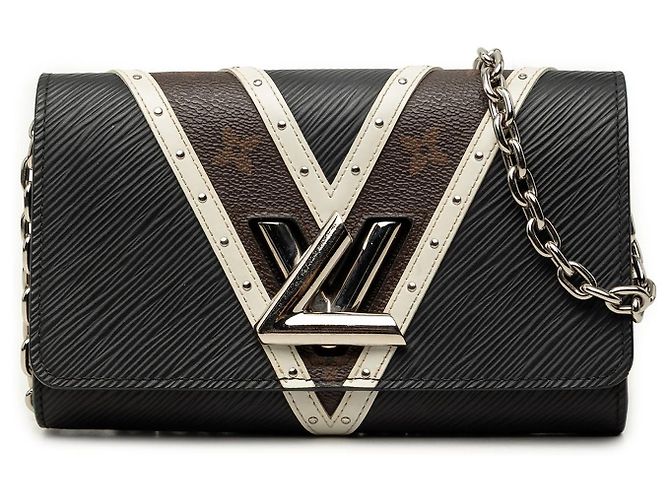 Borsa a tracolla Twist Wallet on Chain con borchie in pelle Epi Monogram nera Louis Vuitton Nero