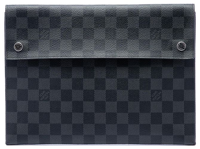 Borsa a pochette Louis Vuitton Damier Graphite Alpha Pochette GM nera Nero