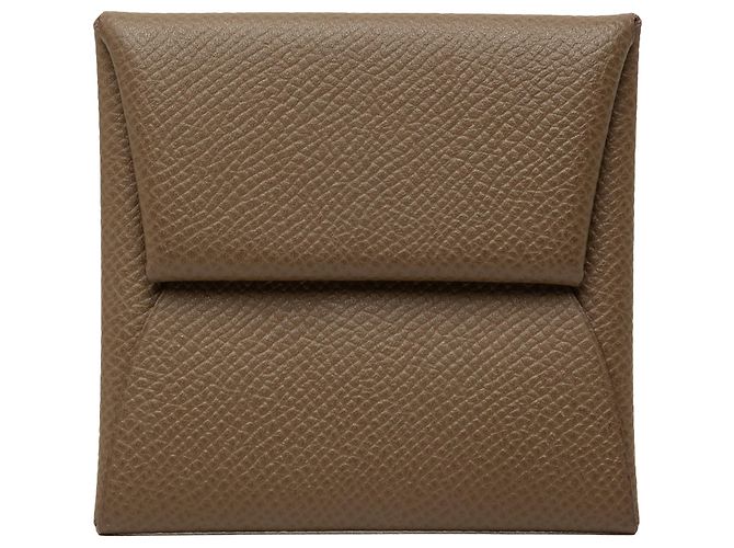 Porta-moedas Hermès Bastia em couro Epsom Castanho Marrom