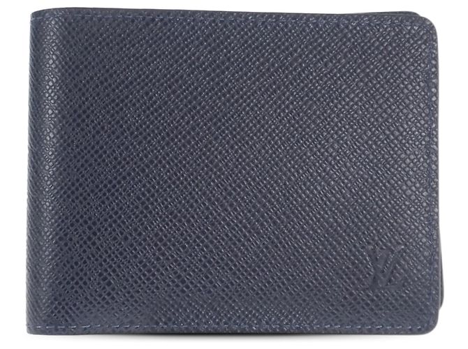 Portafoglio Multiple Louis Vuitton Taiga Blu Piccoli Portafogli