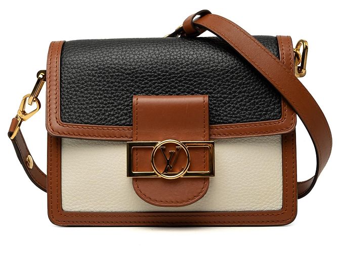 Borsa Mini Dauphine Louis Vuitton in pelle Taurillon nera Nero
