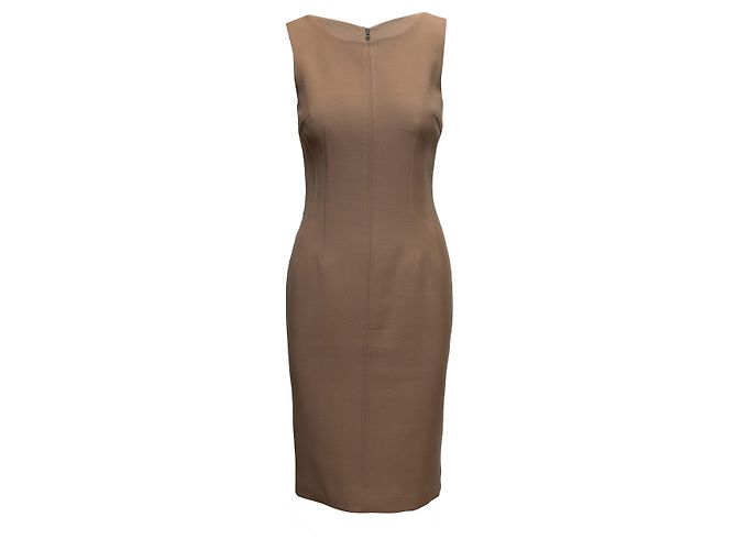 Ärmelloses Etuikleid Dolce & Gabbana Tan Größe IT 42