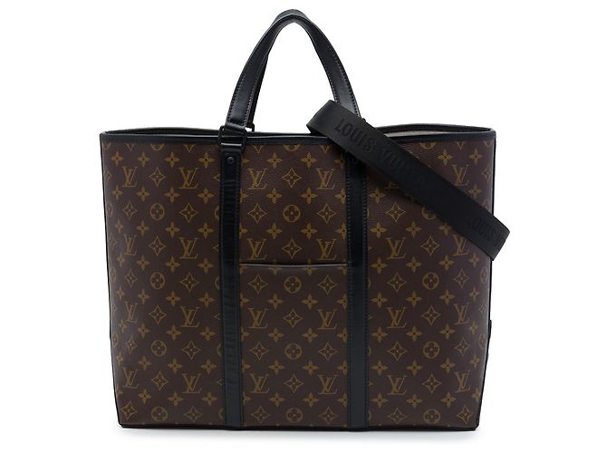 Borsa Louis Vuitton Monogram Macassar Weekend Tote GM Nera Nero